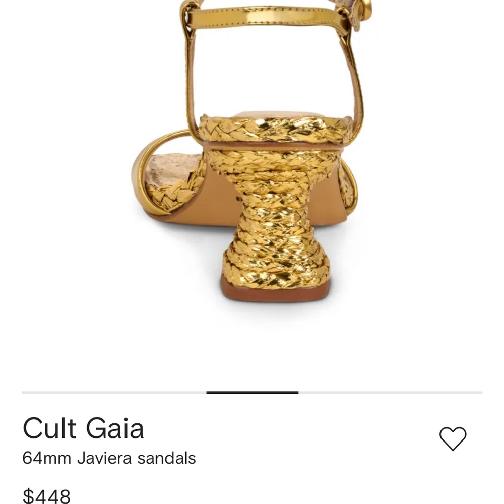 cult gaia Javiera Gold Braided Ankle-Strap Sandals - Picture 3 of 15